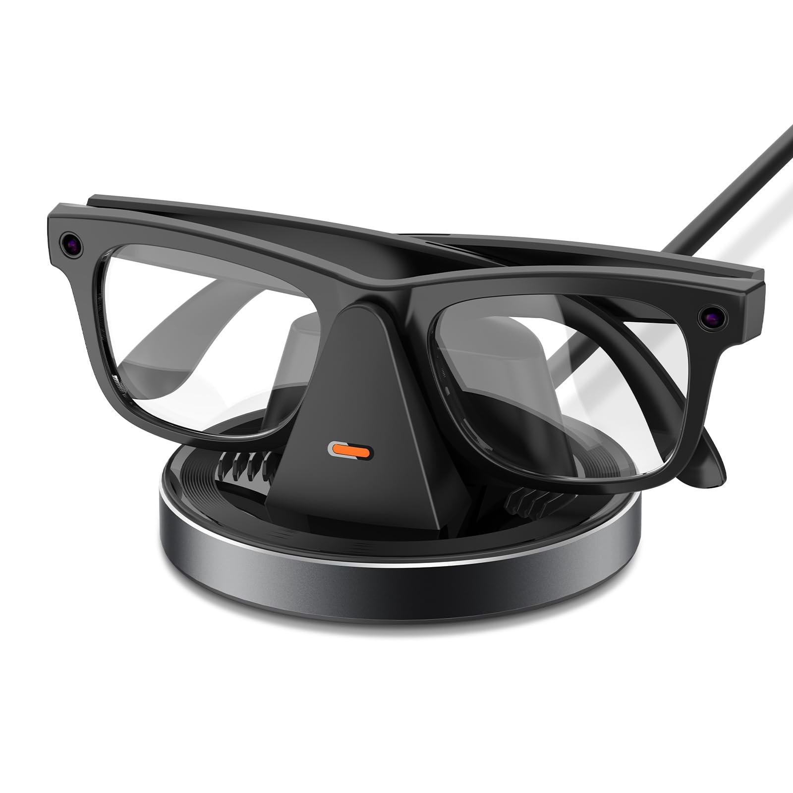 Charging Station for Meta Ray-Ban Glasses - Portable Wayfarer, Space Gray