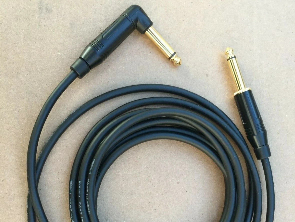 1'ft-25FT Mogami W2319 Mini Studio Guitar Cable Amphenol 1/4 Angle to 1/4 TS