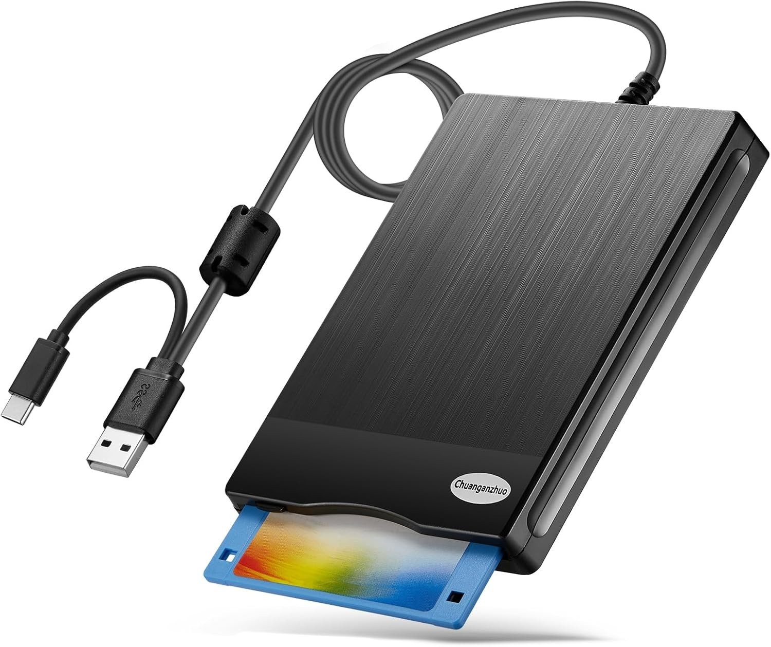 Floppy Disk Reader 3.5 Inch USB Floppy Disk Drive External 3 1/2 Floppy Disc Rea