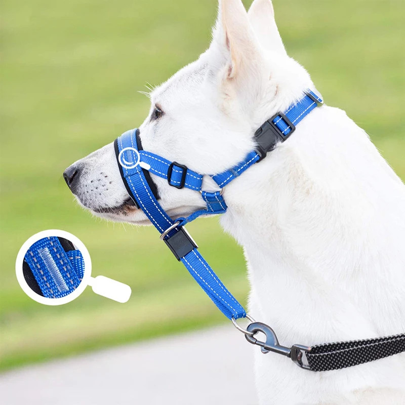 Dog Mouth Anti Bark Dog Collar Breathable Dog Training Tool Nylon Muzzle Wit