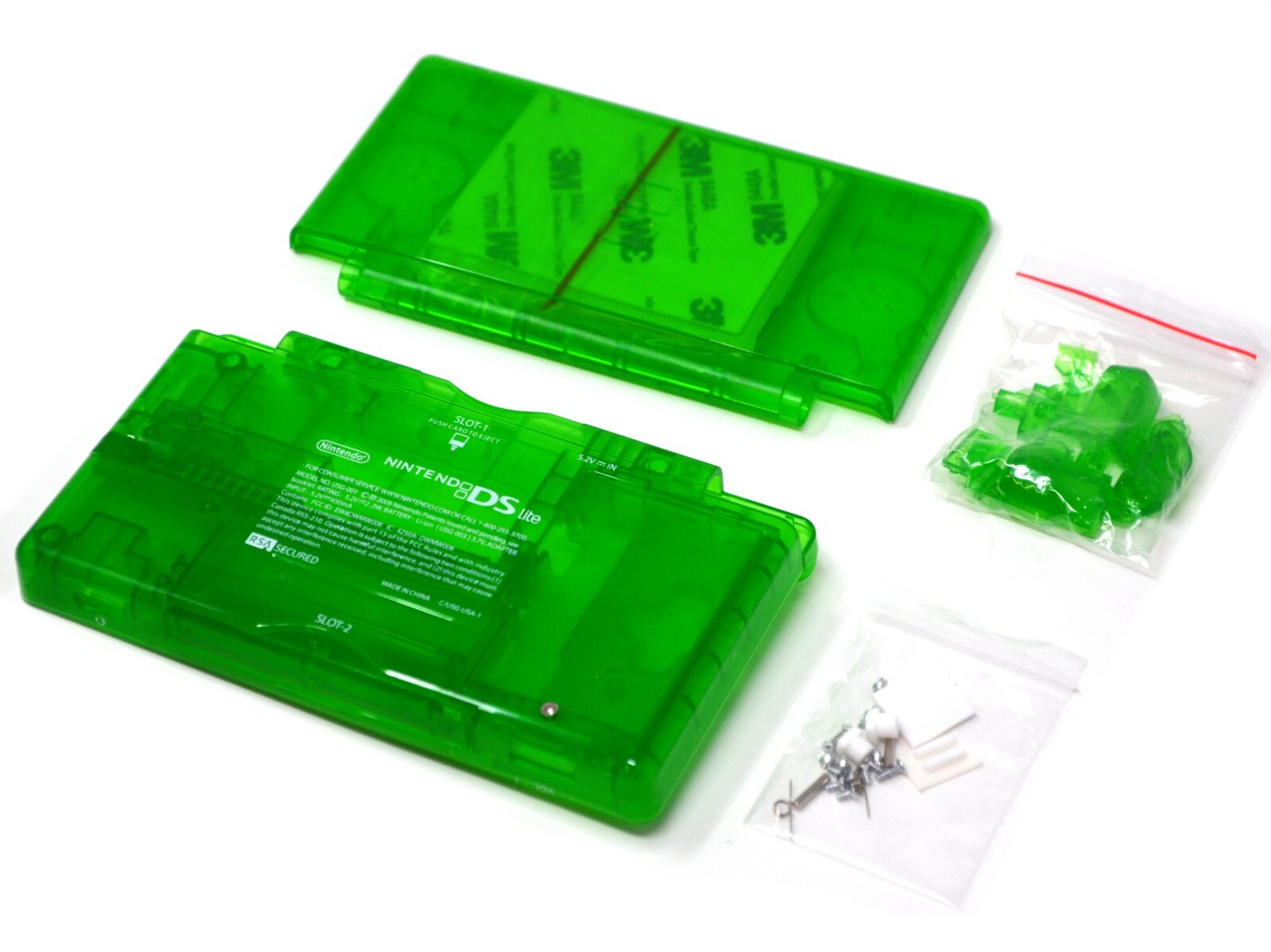 Full Replacement Nintendo DS Lite Housing Shell Screen Lens BlackGreenClearGold