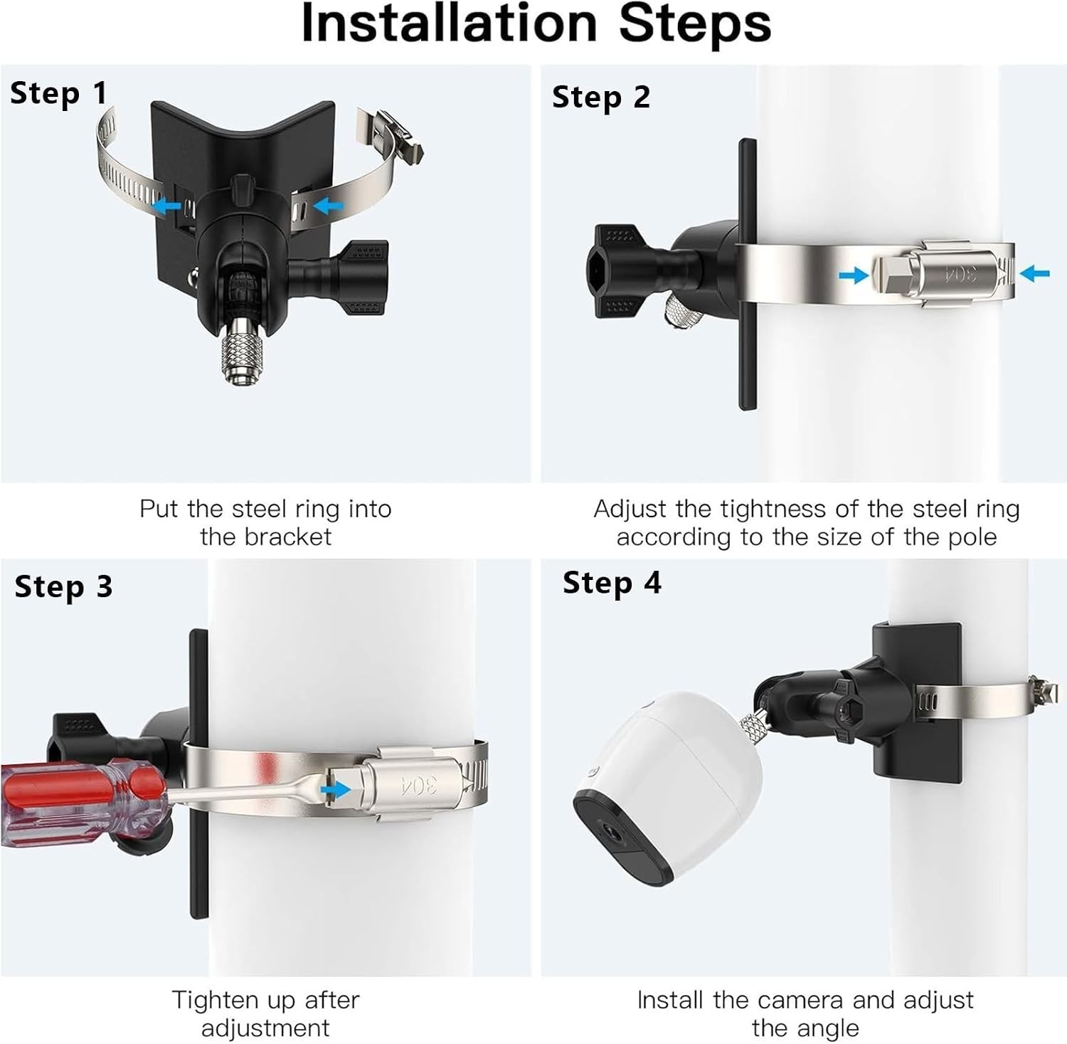Compact & Versatile Pole Mount for Outdoor Security Cameras - Easy Installation