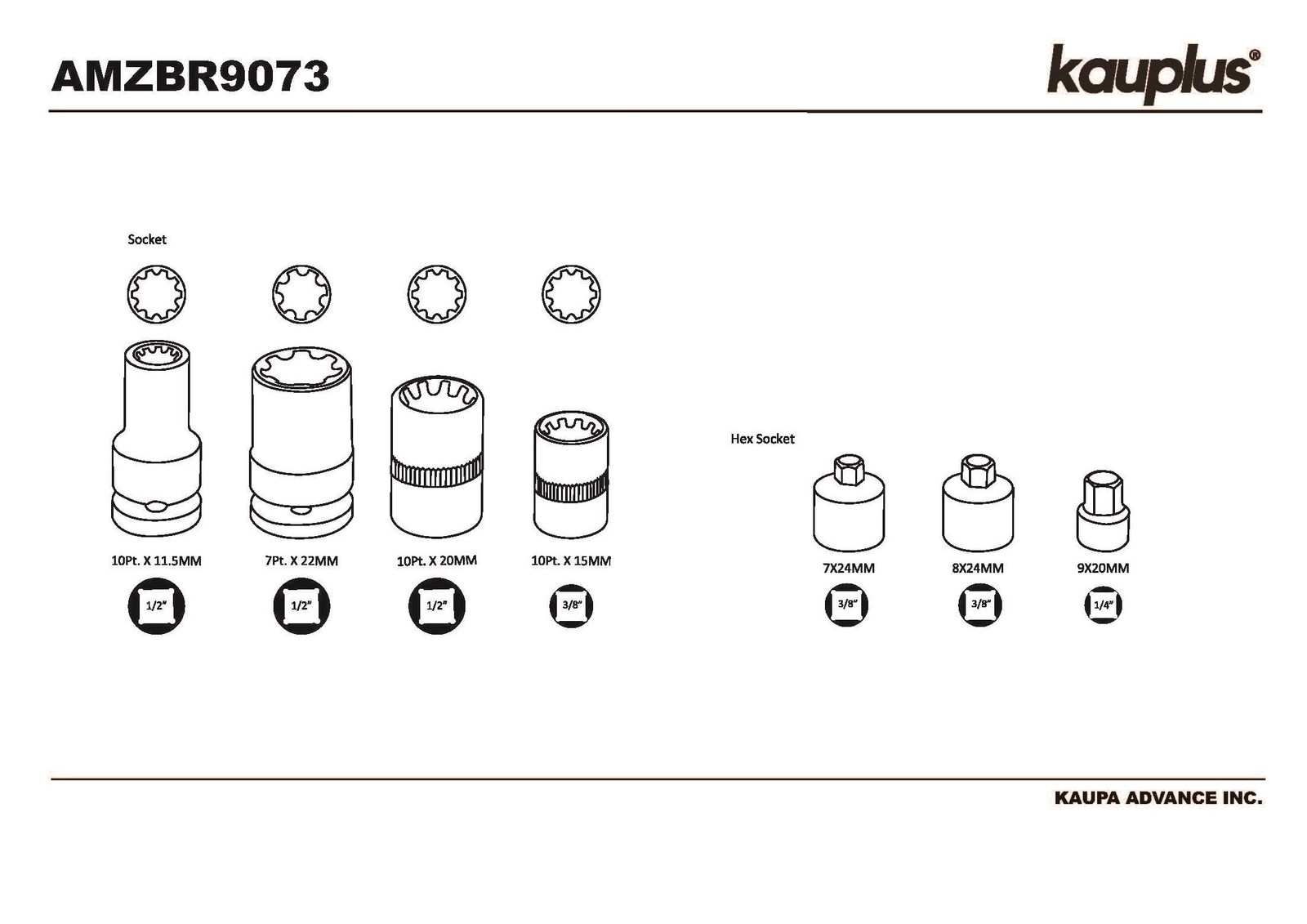 kauplus 11PCS Euro. Brake Caliper Socket Set Compatible with Audi VW