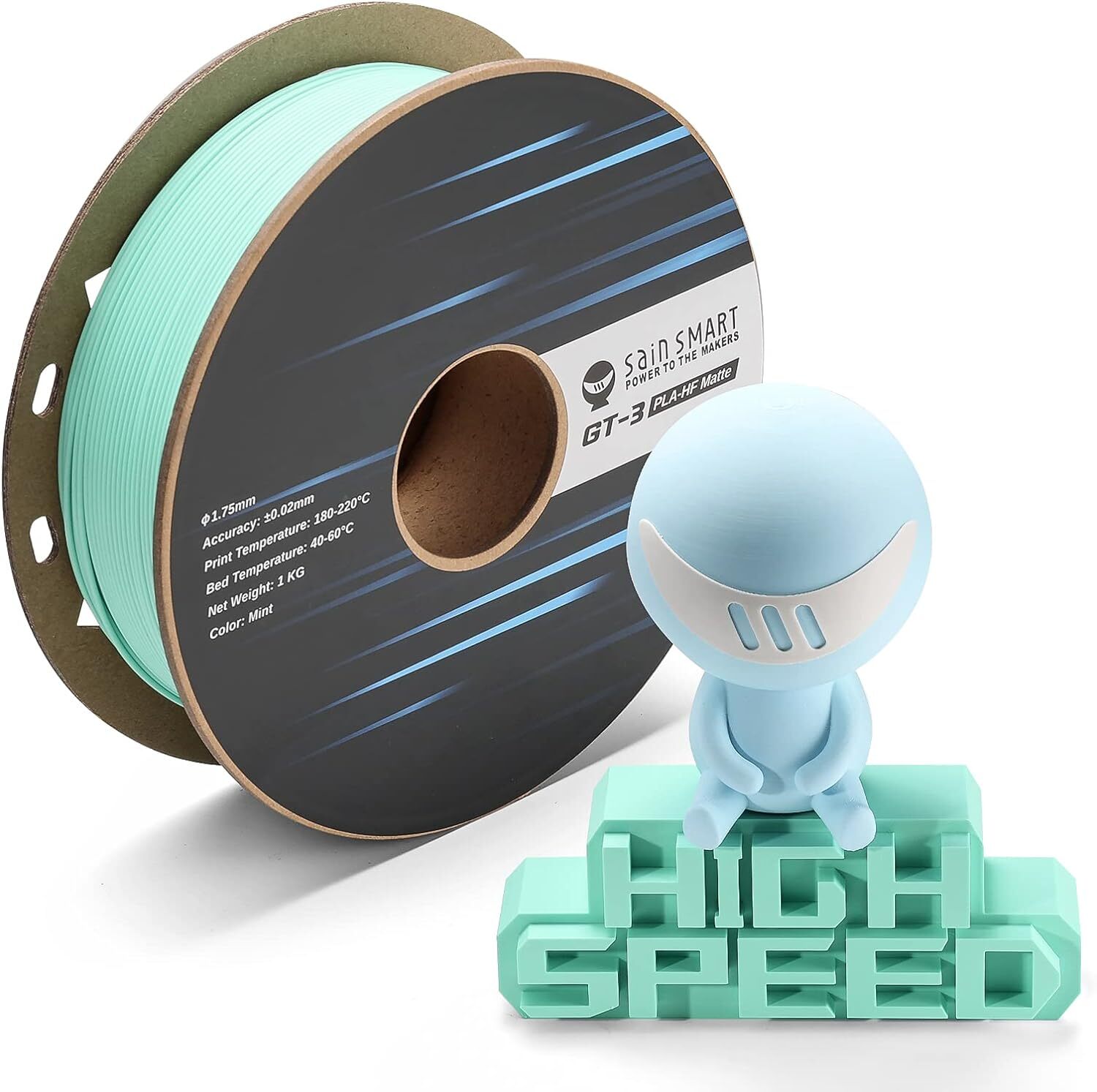 SainSmart GT-3 High Speed Matte PLA Filament 1.75mm, High Flow 3D Printer Filame