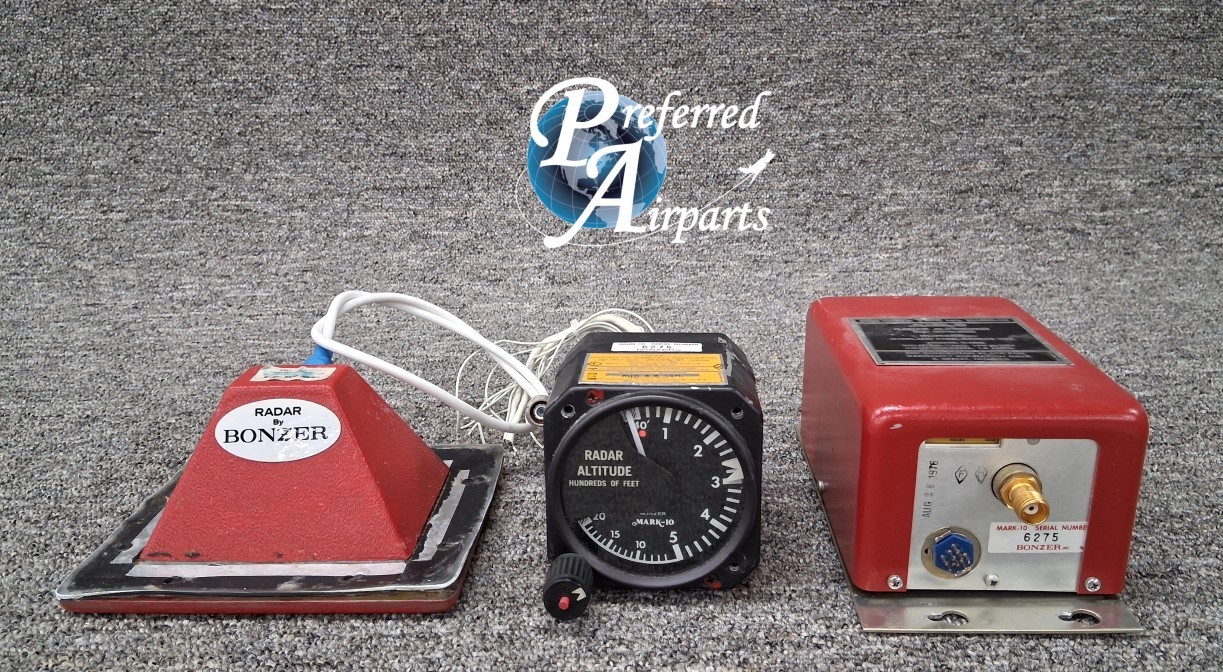 Used Bonzer Radar Altimeter Mark-10 System, p/n 104-0112-00, 104-0113-00, AI-74