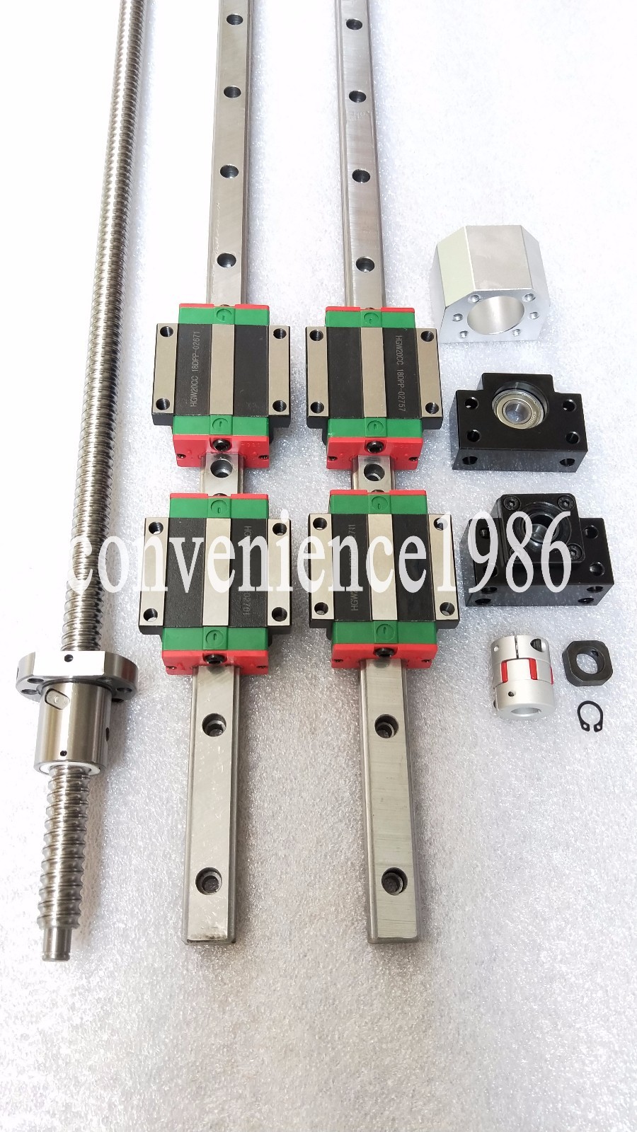 HGR15-2000mm Linear rail &RM1605-2000mm Anti-backlashed Ballscrew&BF12/BK12 Kit