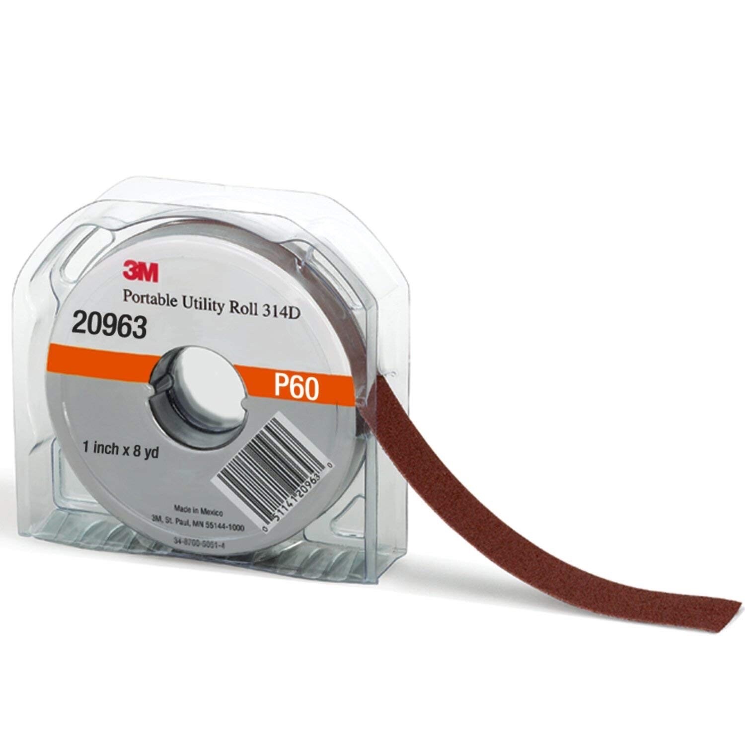 3M (20963) 1 in x 8 yd 314D P60 X-Weight Portable Utility Cloth Roll