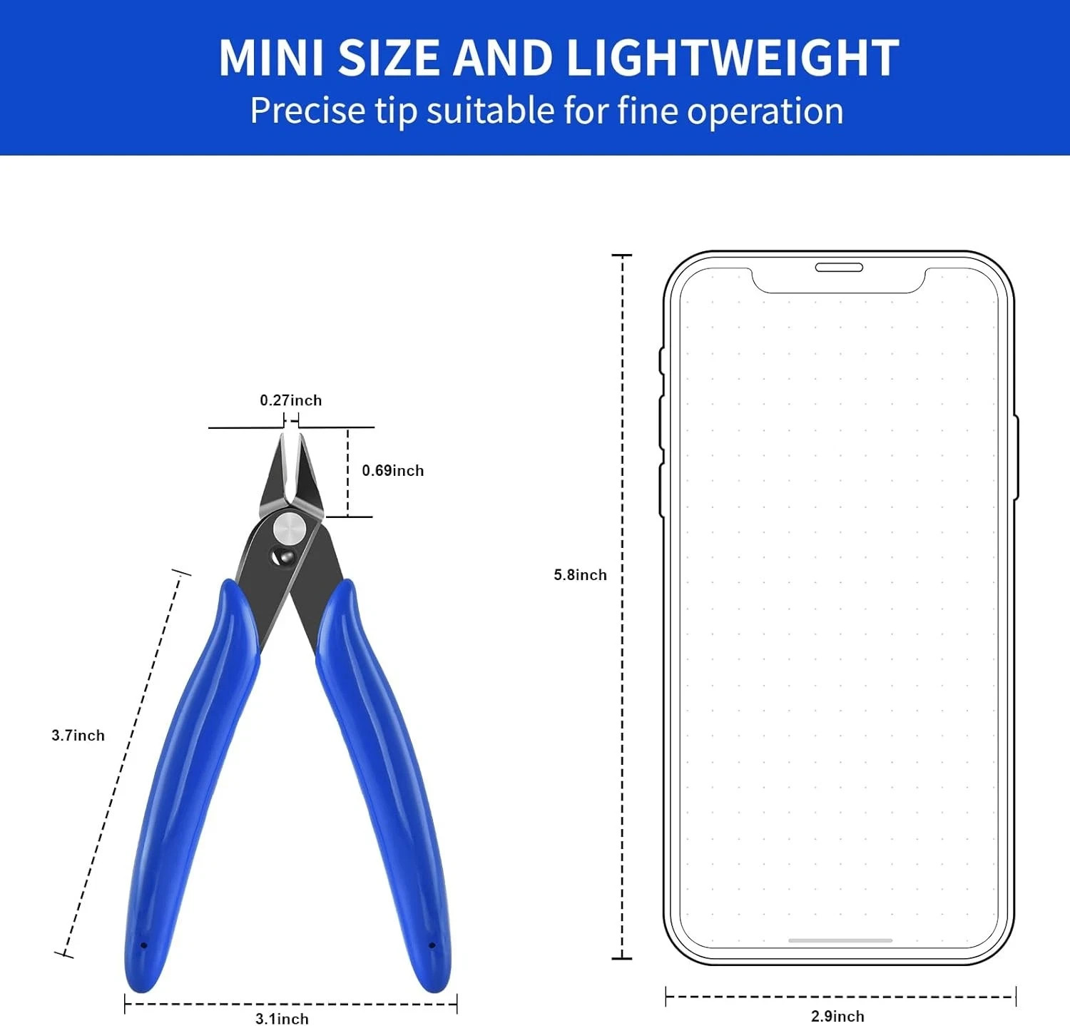 5 Inch Micro Flush Cutter, 2 Pack Small Wire Cutters Spring Loaded Cutting...