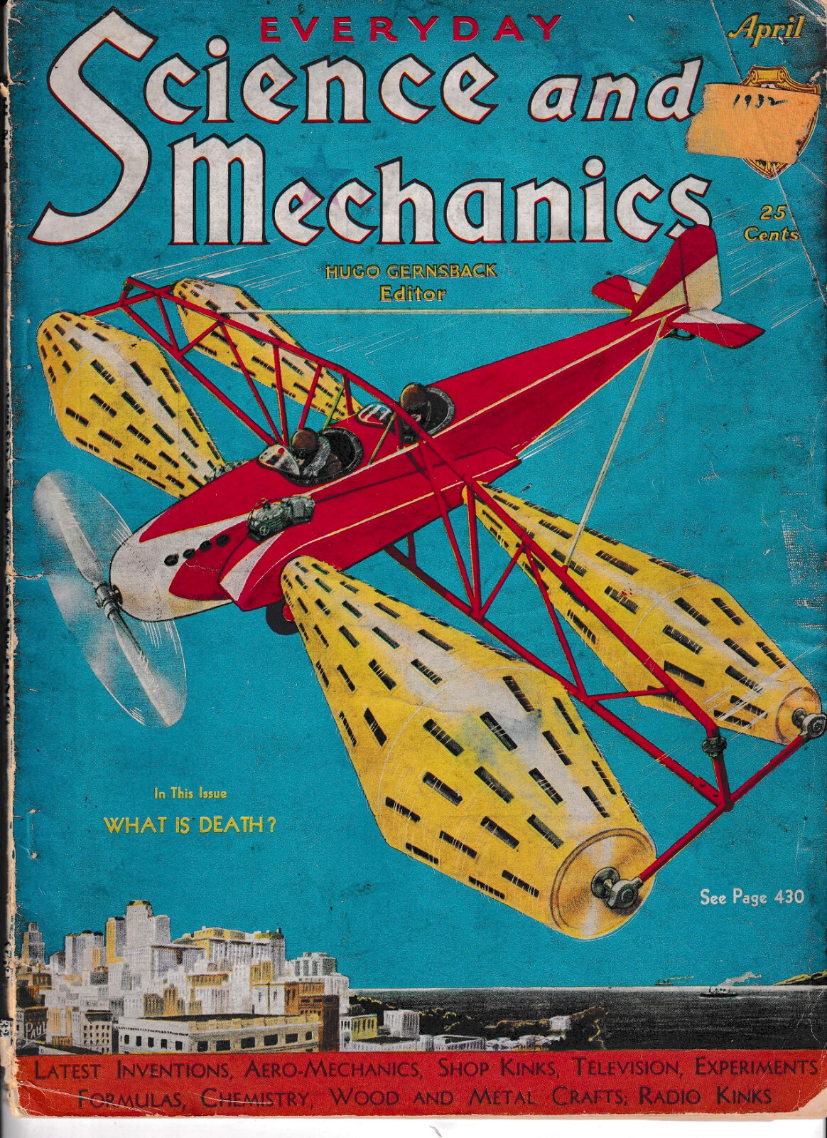 SCIENCE AND MECHANICS April 1932 - Mars From Its Nearest Moon, Asteroid of gold?