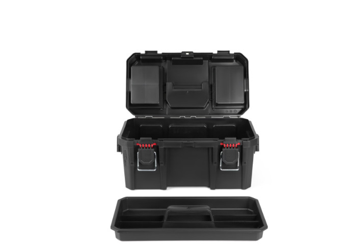 Hyper Tough 16-Inch Toolbox – Heavy-Duty Resin Storage with Padlock Security