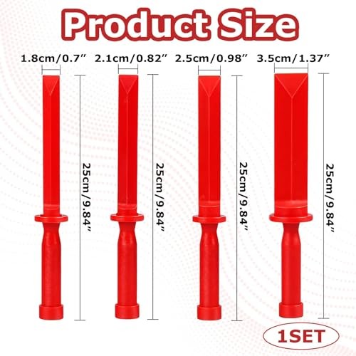 Set of 4 Plastic Chisel Scrapers - Auto Paint Remover Tool Kit