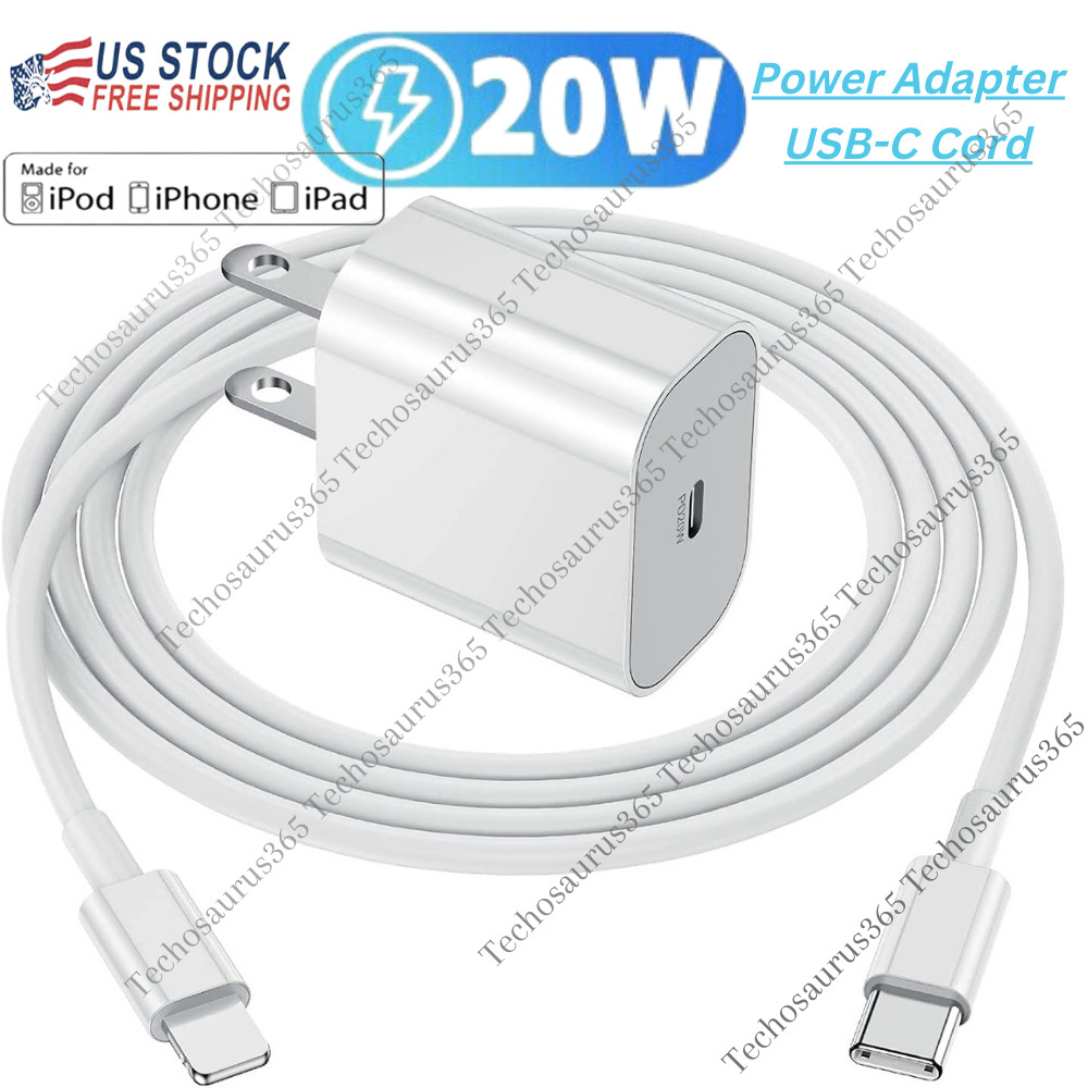 20W USB-C PD Fast Wall Charger Block Type C Cable For iPhone 14 13 12 11 Pro Max