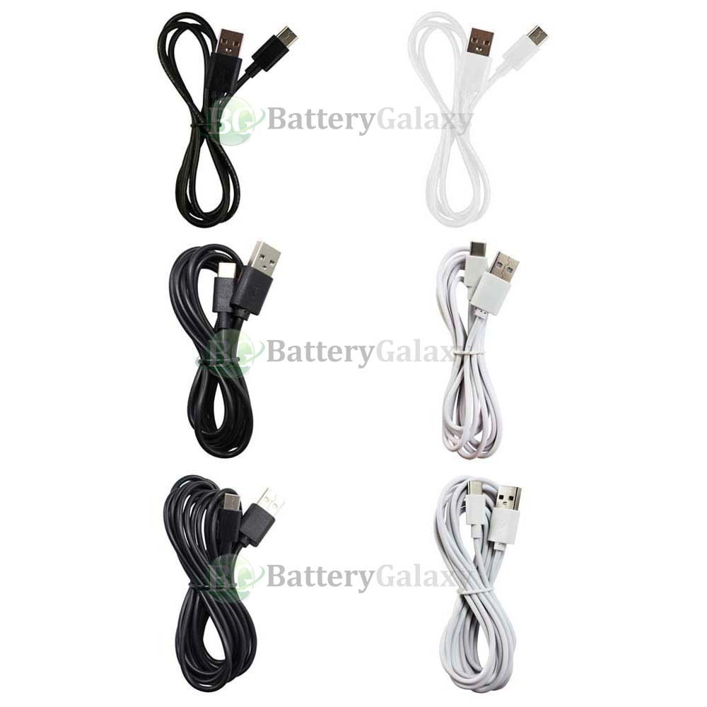3FT 6FT 10FT Lot USB Type C Black/White Cable Cord for Android Cell Phone