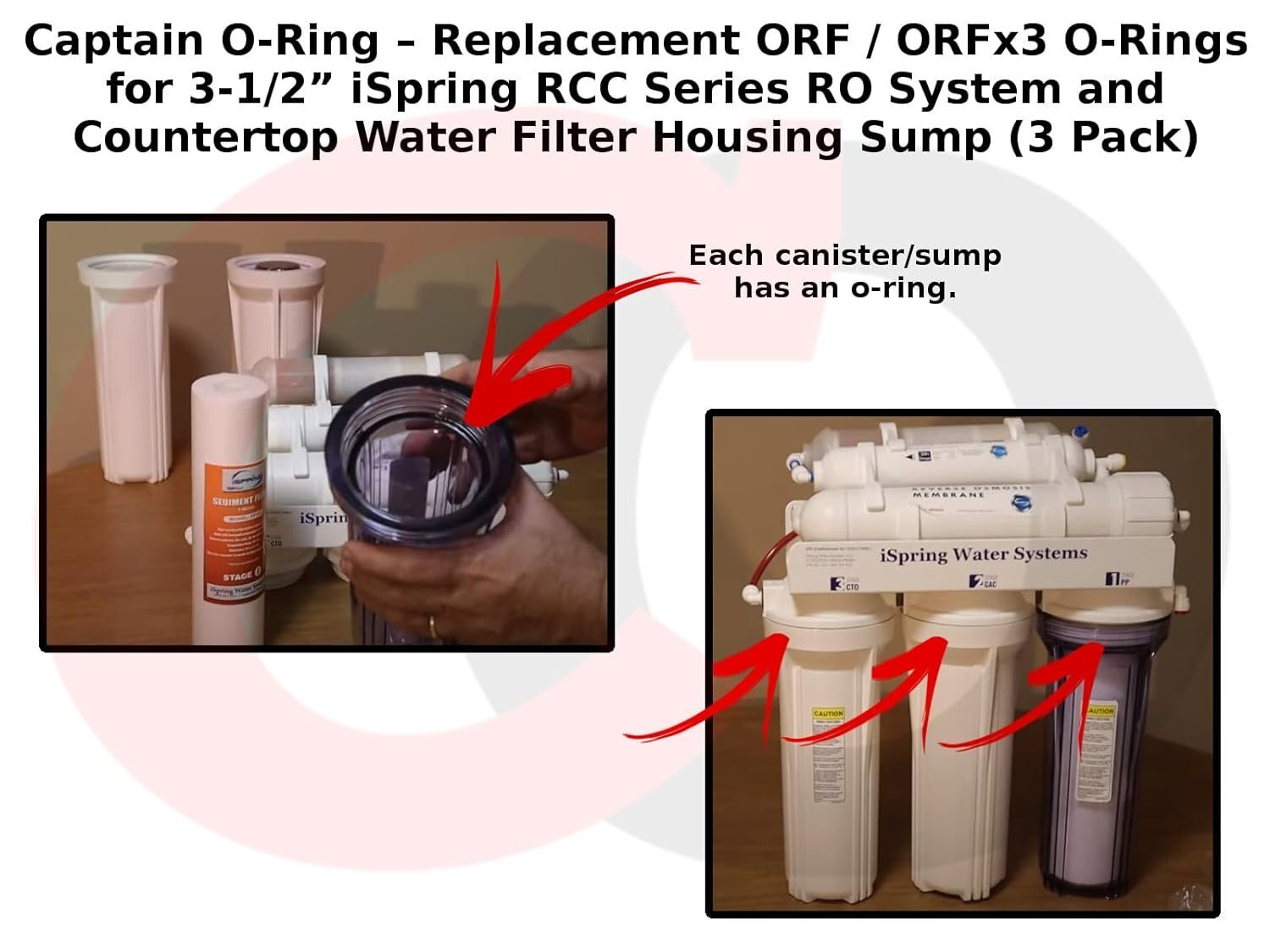 ORF ORFx3 O-Rings for iSpring RCC Series RO Water Filter Housings (3 Pack)