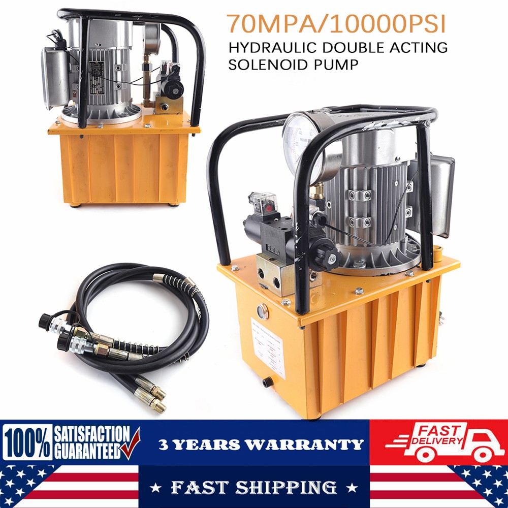 750W 7L Double Acting Electric Hydraulic Pump Power Pack 10000 PSI Capacity