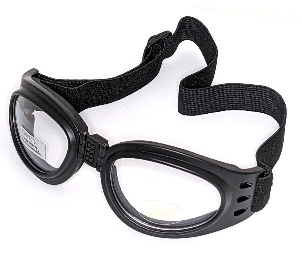 Blaze Goggles - Insulated Matte Black Frame & Clear Lens - Compact Folding
