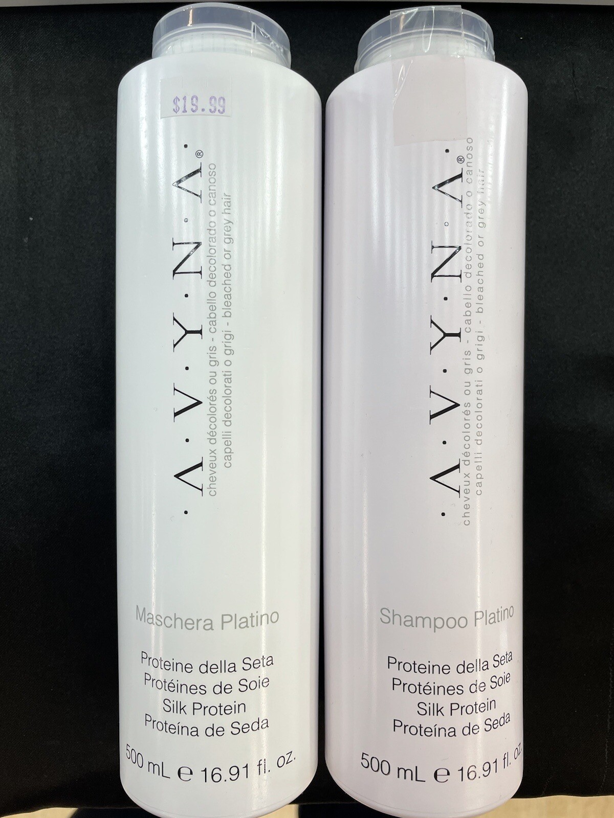 Avyna Shampoo Platino & Maschera platino/ silk protein 16.91fl Oz each