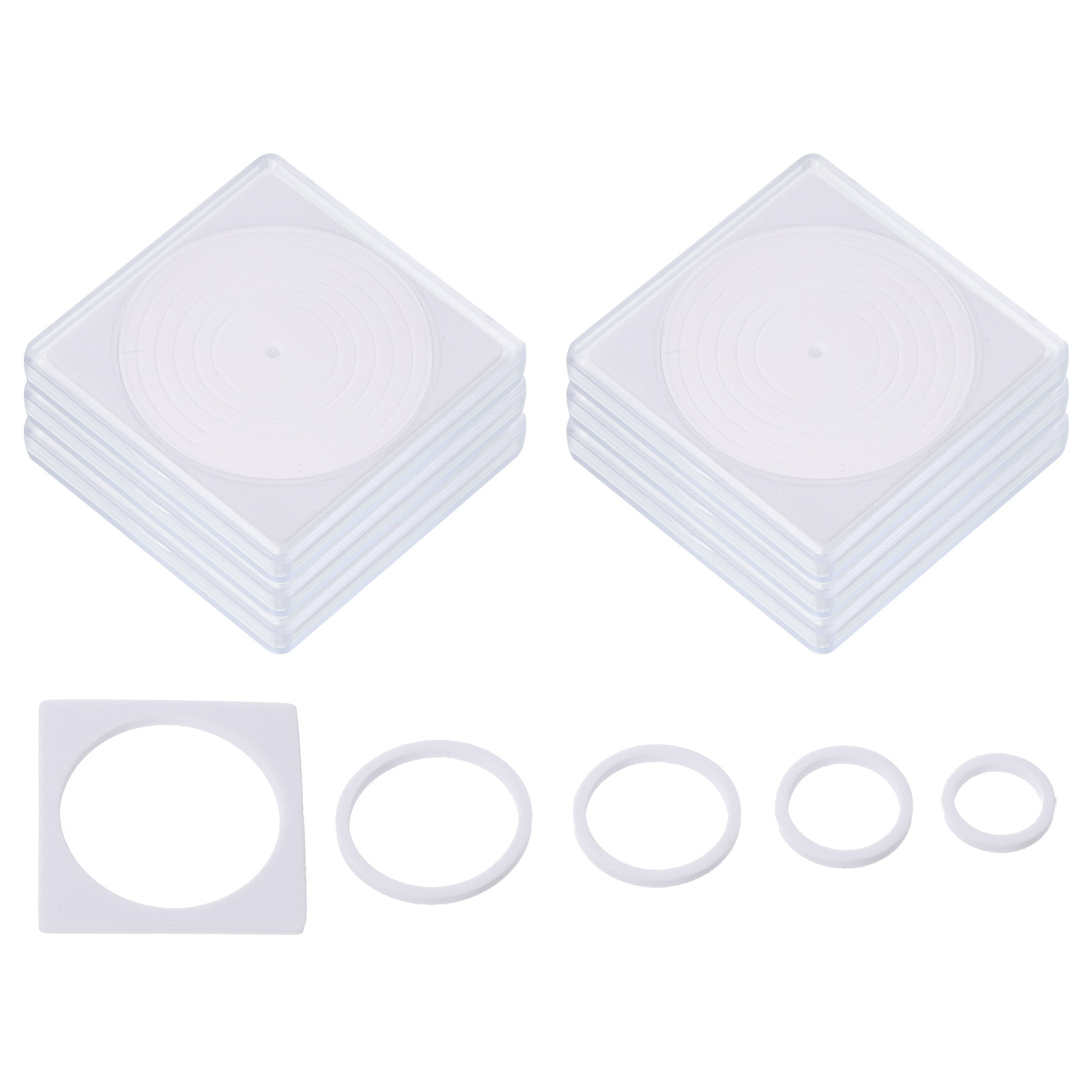 Coin Snap Holder, 6 Pack Coin Holders Square Fit 16/21/26/31/36mm, White