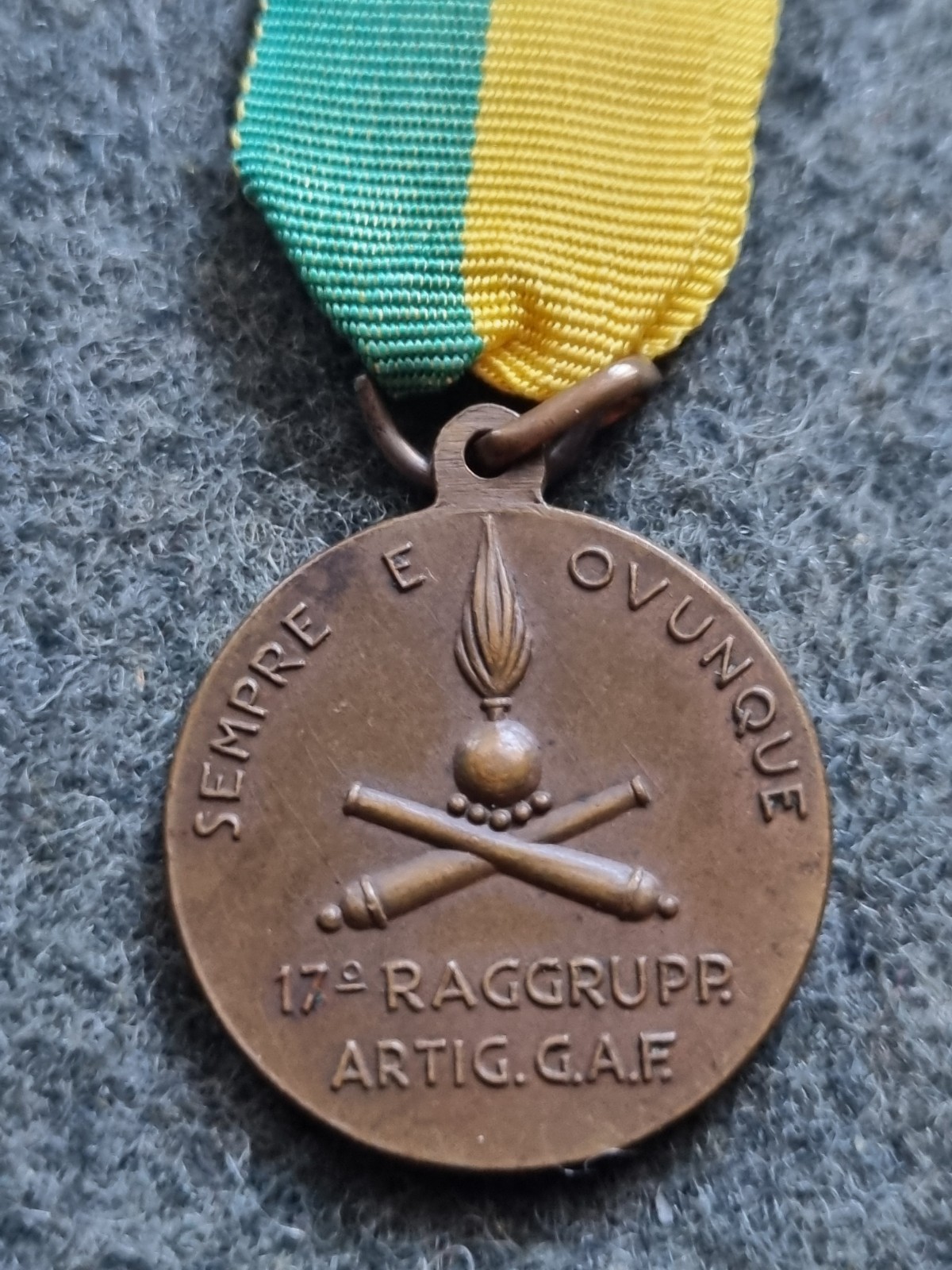 BRONZE MEDAL 17TH ARTILLERY GROUP G.A.F. 1940 WW2 BORDER GUARD