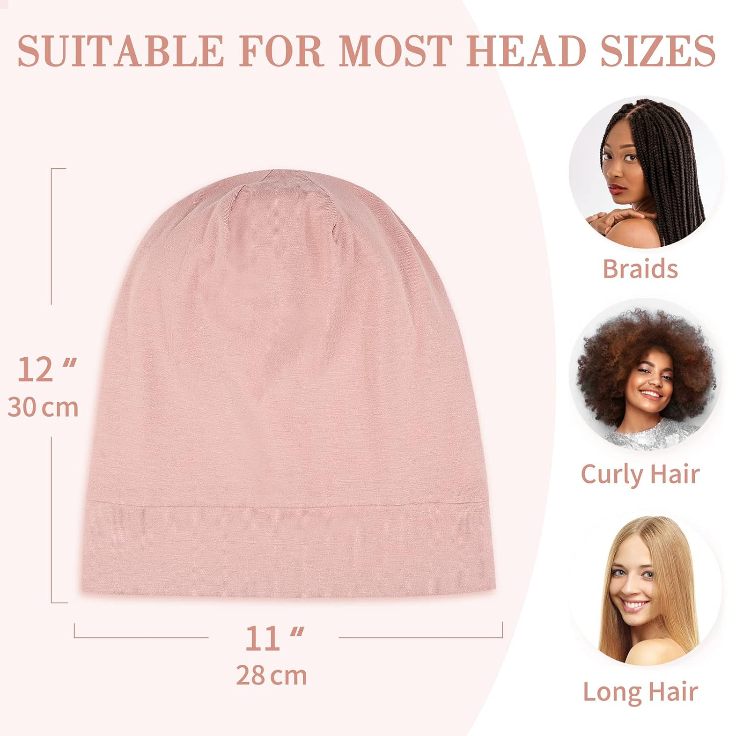 LULUSILK Mulberry Silk Bonnet for Sleeping Women, Real Silk Sleep Cap for Curly