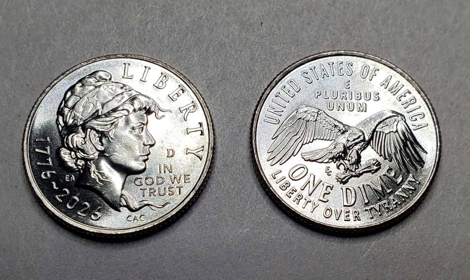 1776-2026 D Emerging Liberty Dime Uncirculated from a Bank Roll