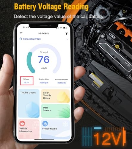 OBD2 Scanner Bluetooth for iPhone iOS Android OBDII Diagnostic Scan Tool Code