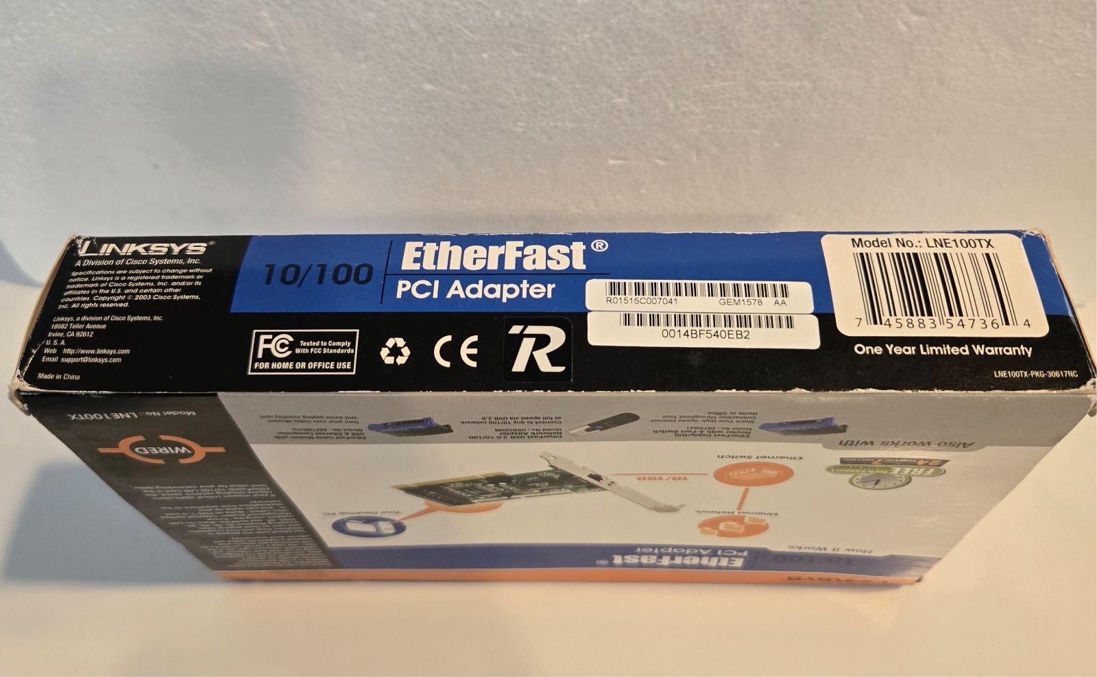 Linksys EtherFast PCI Adapter 10/100 Mbps Wired Model LNE100TX Microsoft Windows
