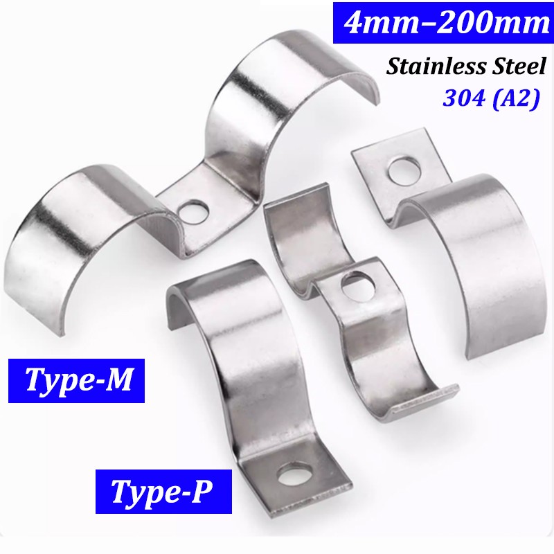 Half Saddle Clip 304 Stainless U Pipe Clamp Holder Double Line Clamps Pipe Clamp