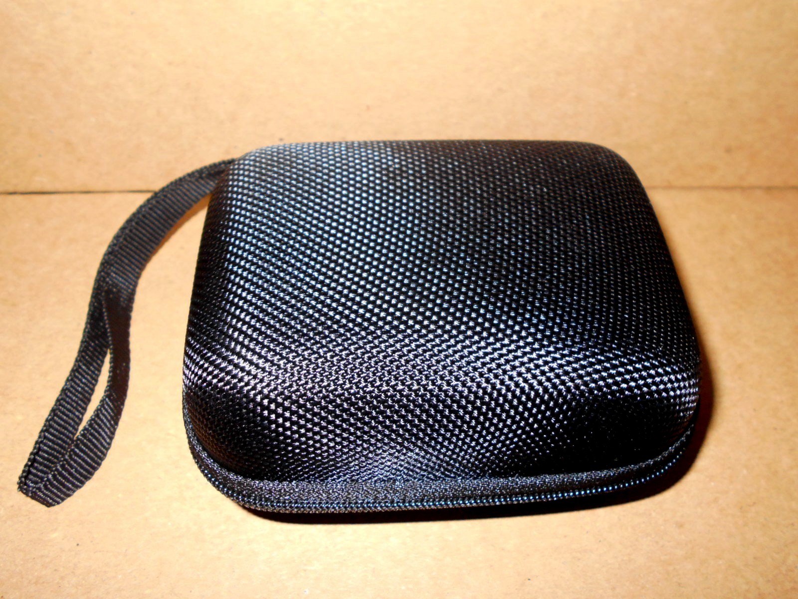Black Hard-sided 4x3" rectangular Zippered Camera Case Electronics Cards Black