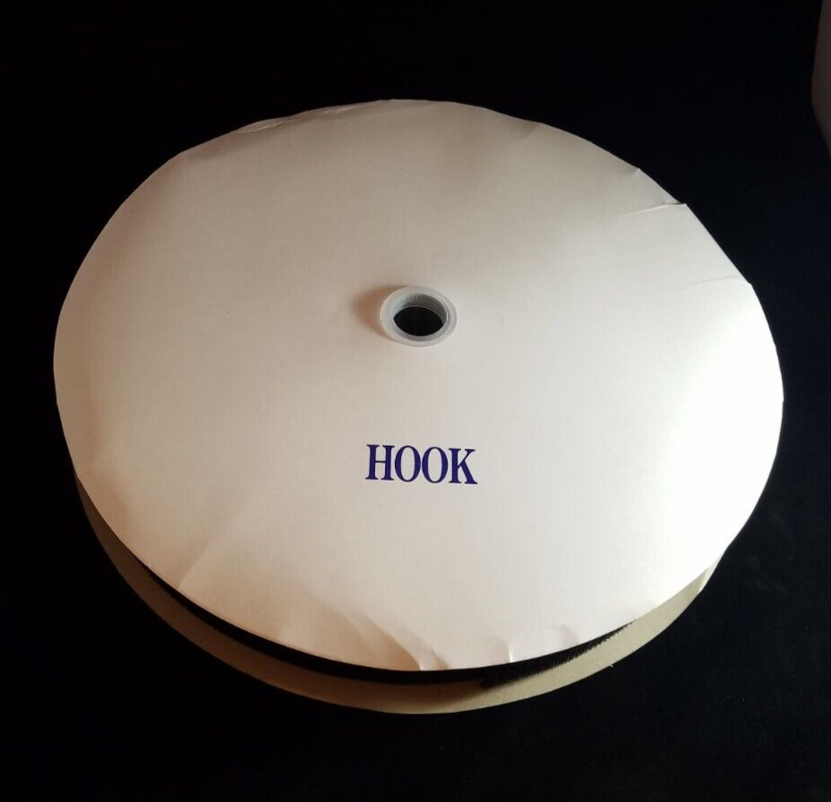 2" Black Sew-On Hook fastener - 50 yd roll