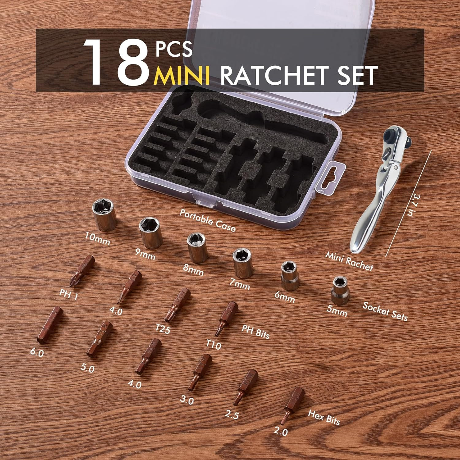 Mini Ratchet Set, Right Angle Screwdriver Set with 1/4 Mini Flex Ratchet Wrench