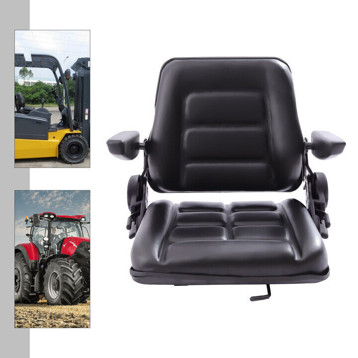 Black Universal Forklift Suspension Seat Fits Clark Cat Hyster Yale Toyota New