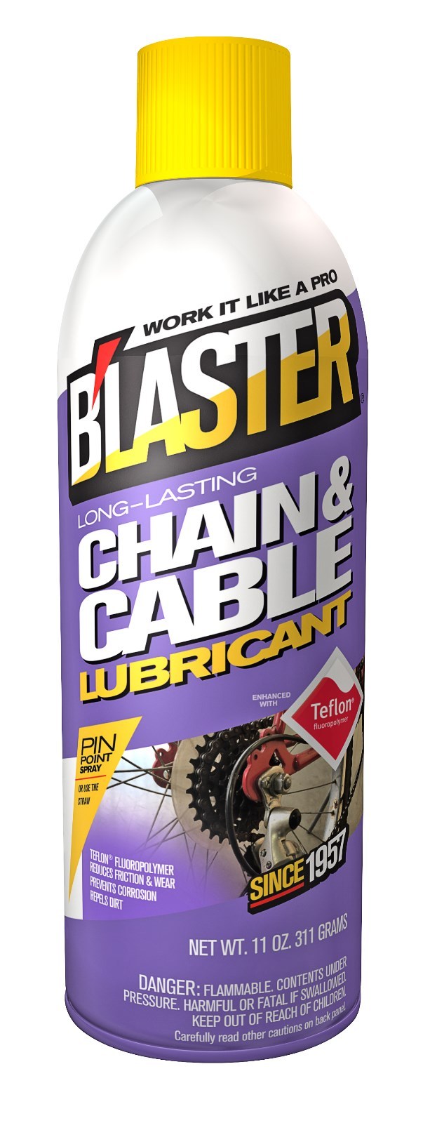CHAIN & CABLE LUBRICANT Lube Oil Spray w/ Teflon ptfe BLASTER B'LASTER 16-CCL