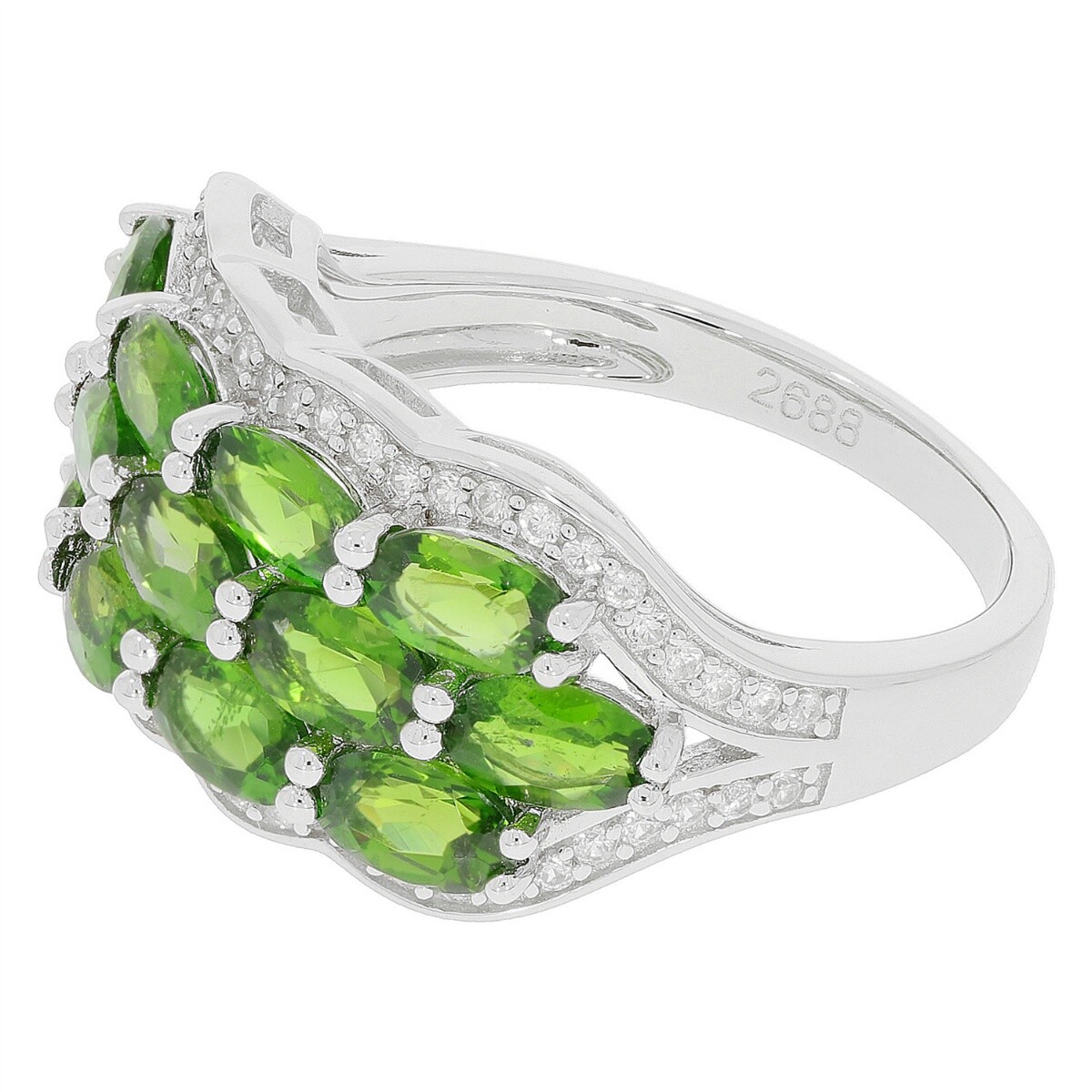 Sterling Silver Semi Mount Ring Setting OV 5x3mm White Topaz