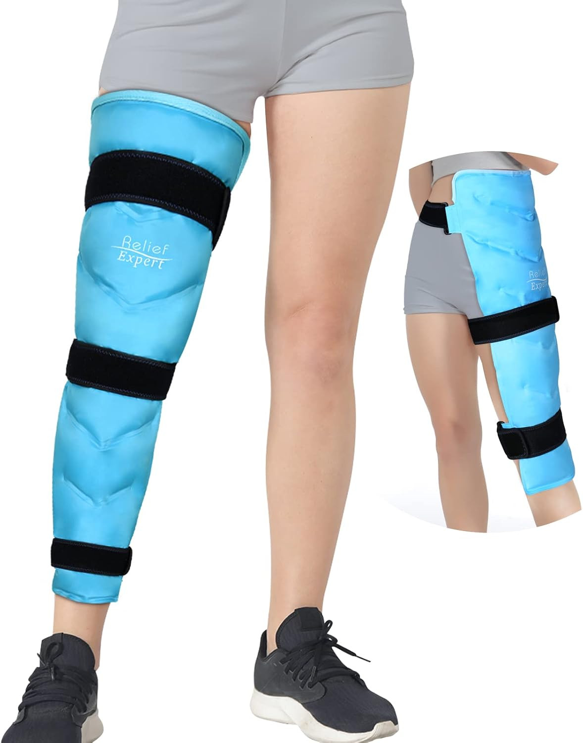 Large Reusable Gel Ice Pack Wrap for Leg, Knee, Thigh & Hip Recovery