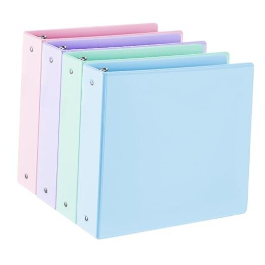 2'' 3-Ring-Binder with Pockets, 450 Sheets Capacity, 2 inch Binders fits 2-inch