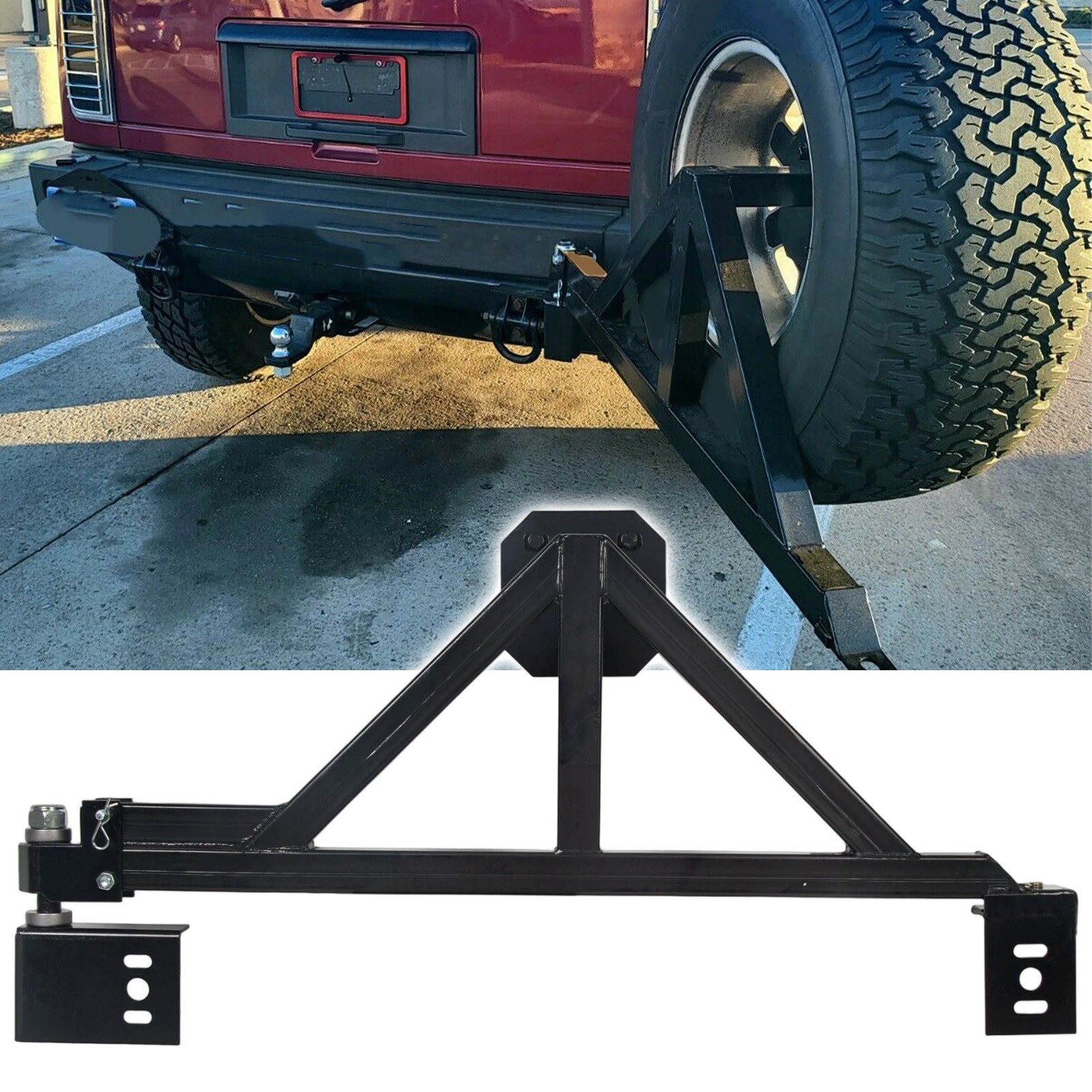 Rear Spare Tire Carrier For Hummer H2 2003-2009 Rack w/ Drop-down Option Steel
