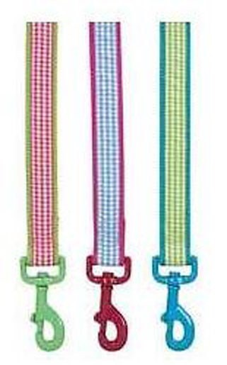 Gingham Sweeties Dog Leash Lead Pet 4 foot 6 foot Blue Pink  Green Leads Leashes