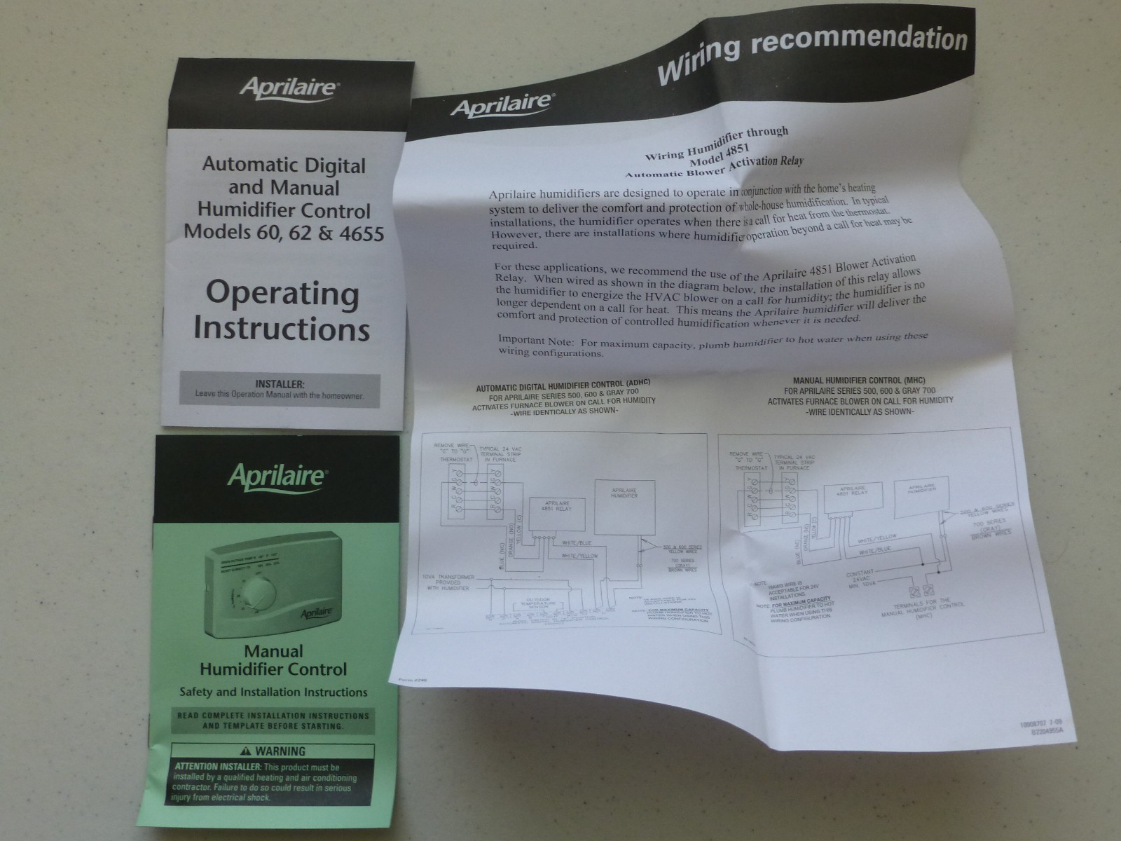 Aprilaire Manual Humidifier Control Model 4655