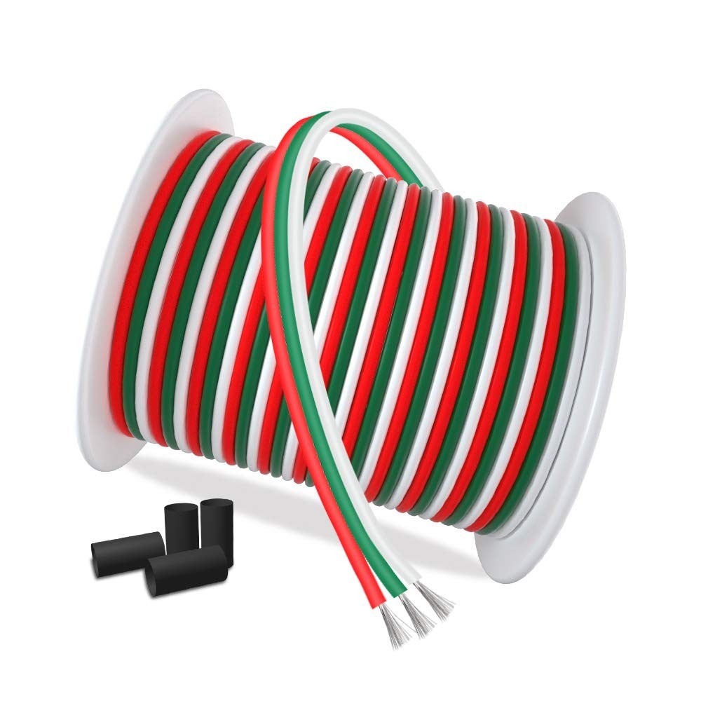 Extension Cable 100ft 3 Pin 22AWG Tinned Copper Wire for LED Strips RGB Lighting