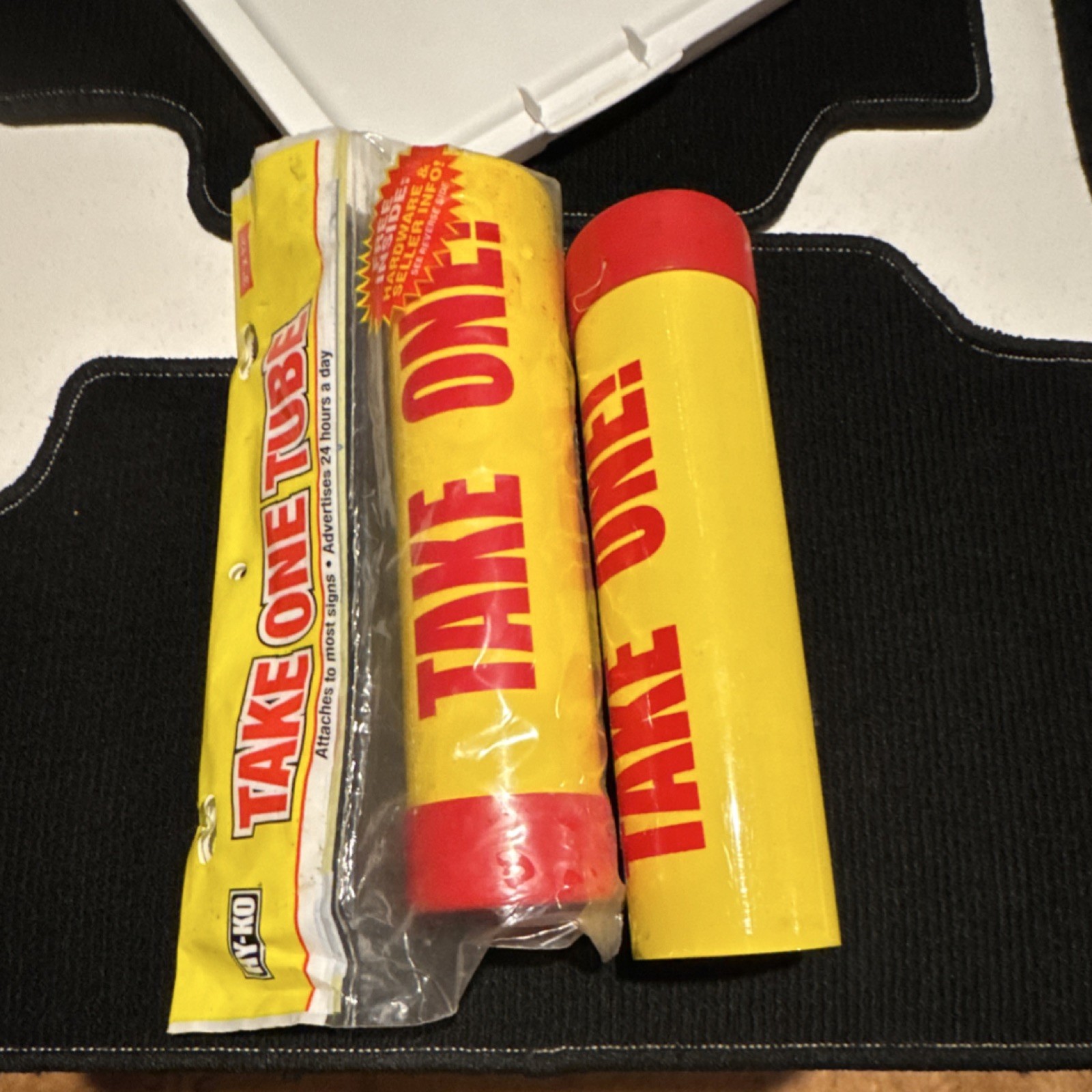 Hy-Ko Take One Tube Stock No. 2130 Model 2in x 6in Yellow Red Sign Display