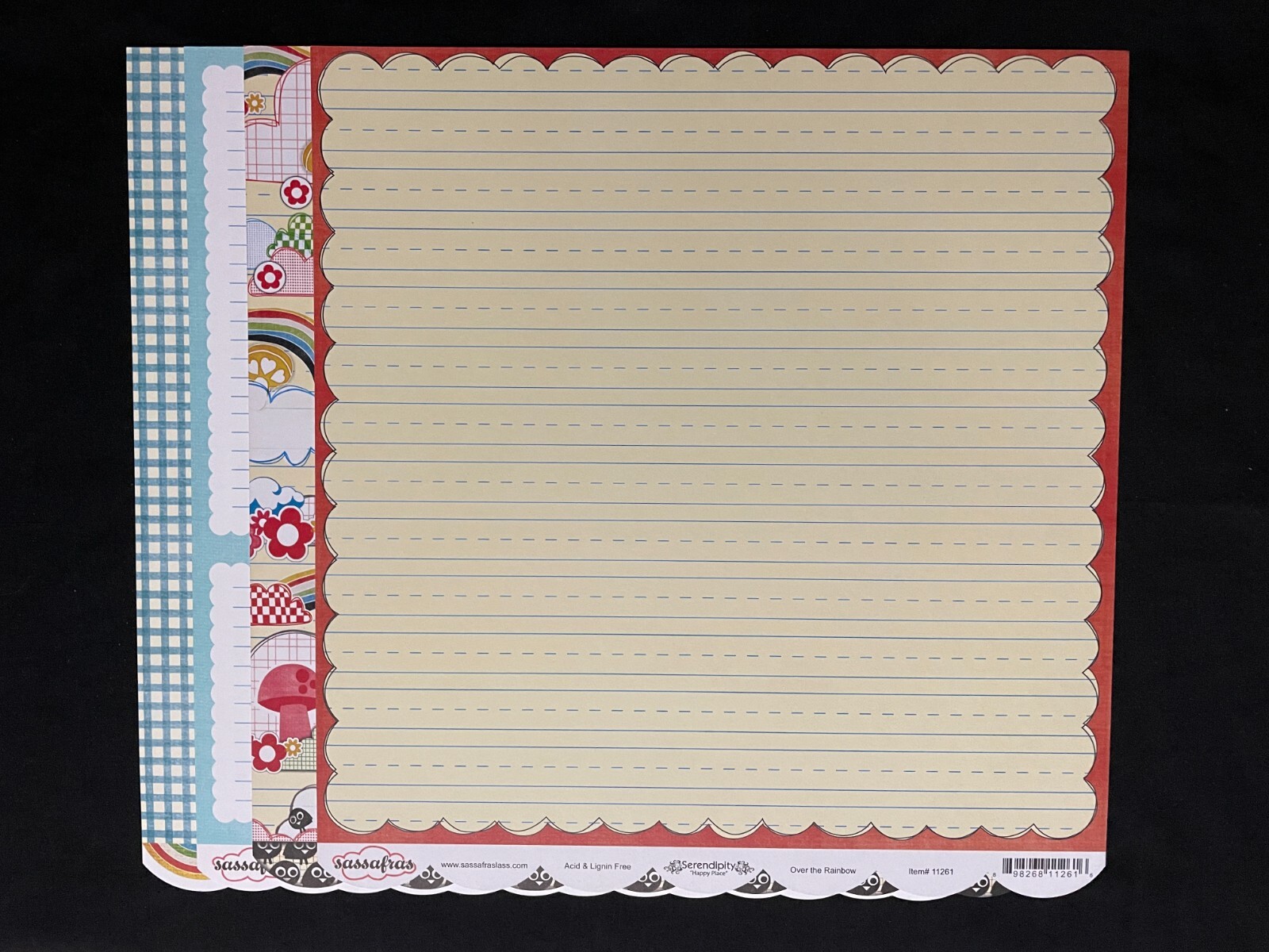 SASSAFRAS "HAPPY PLACE" 12X12-3/4 DS HEAVY PAPERS WITH BORDERS