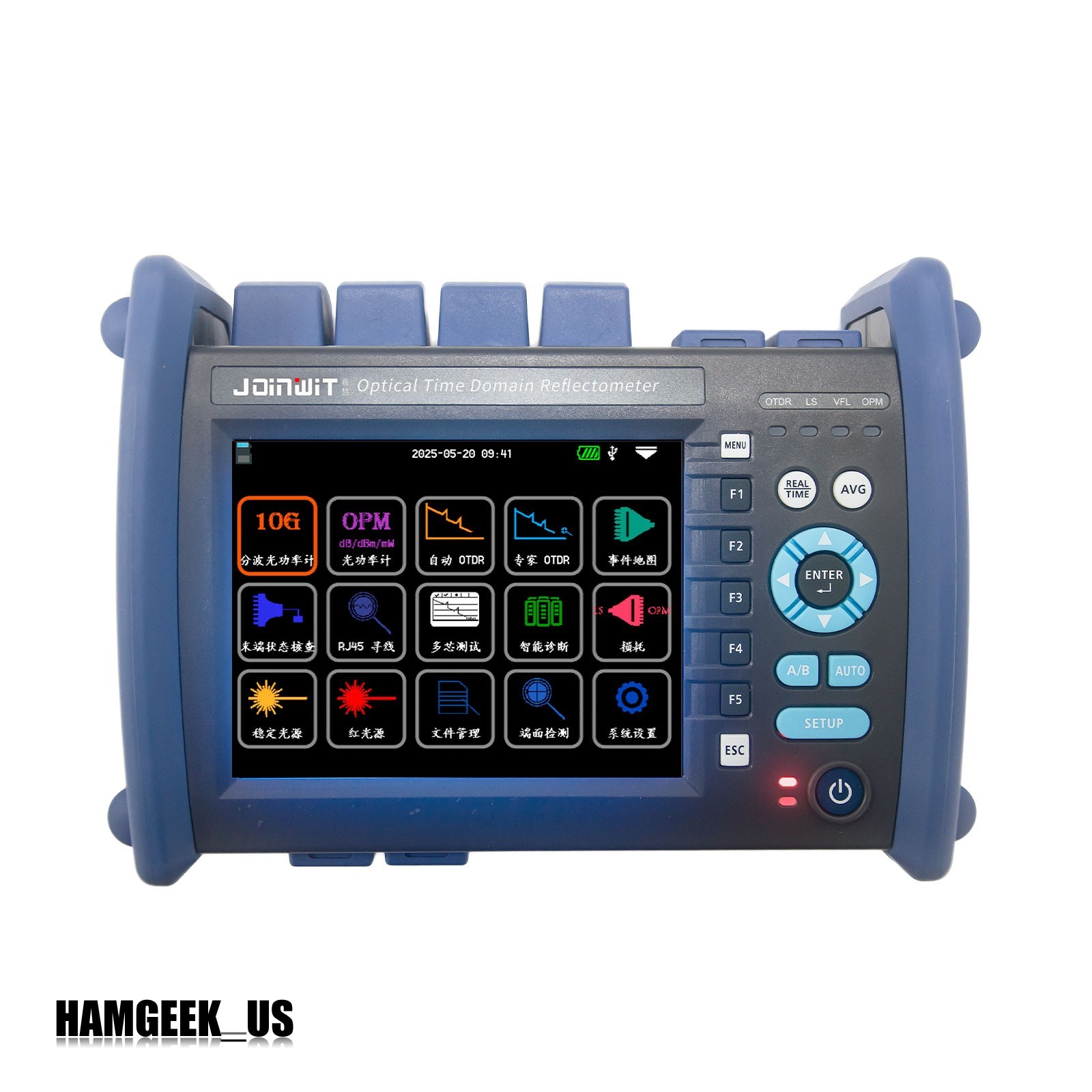 JW3302T 12-IN-1 OTDR 1310/1550 Optical Time Domain Reflectometer Touch Screen