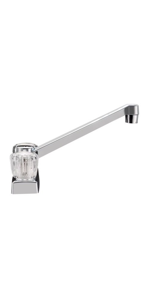 Two Handle 4" Kitchen/Bar Faucet w/Clear Acyrlic Knobs - Chrome Polished