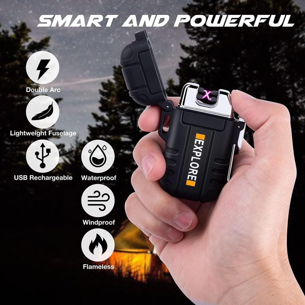 Electric Lighter USB Rechargeable Birthday Gift for Husband