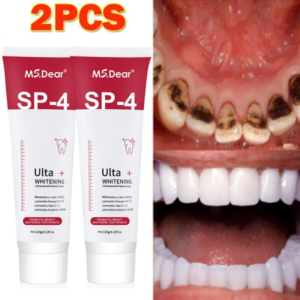 2PCS Sp-4 Probiotic Whitening Toothpaste Brightening Fresh Breath Teeth Cleaning