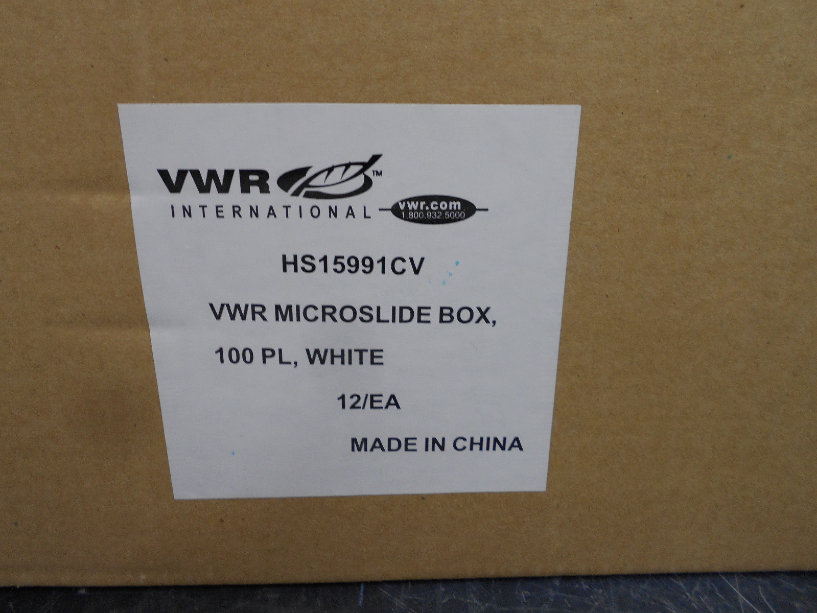 VWR HS15991CV MICROSLIDE (WHITE) BOX 100 PLACE 12/CS