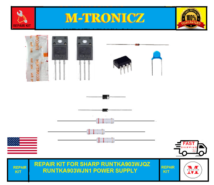 REPAIR KIT FOR SHARP  RUNTKA903WJQZ  RUNTKA903WJN1 POWER SUPPLY    DEAD NO POWER