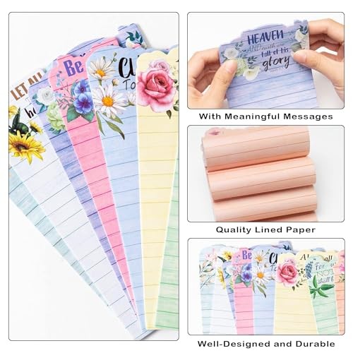 Valentines Bible Verse Notepads - 8P Floral Prayer Sticky Notes with