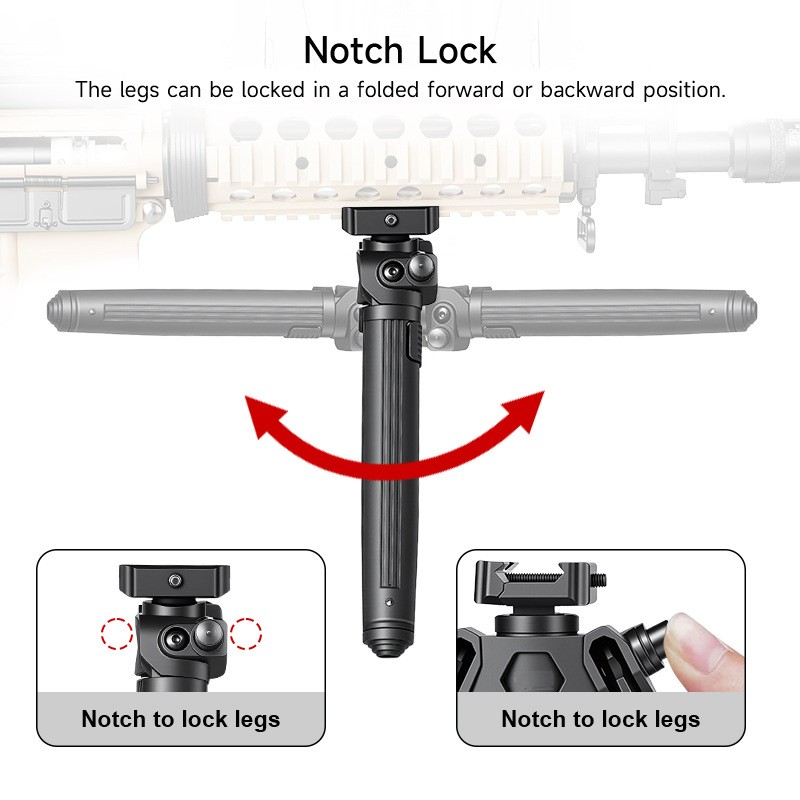 Tactical Adjustable Bipod Rustproof Structure, US Stock Shipping For Outdoor